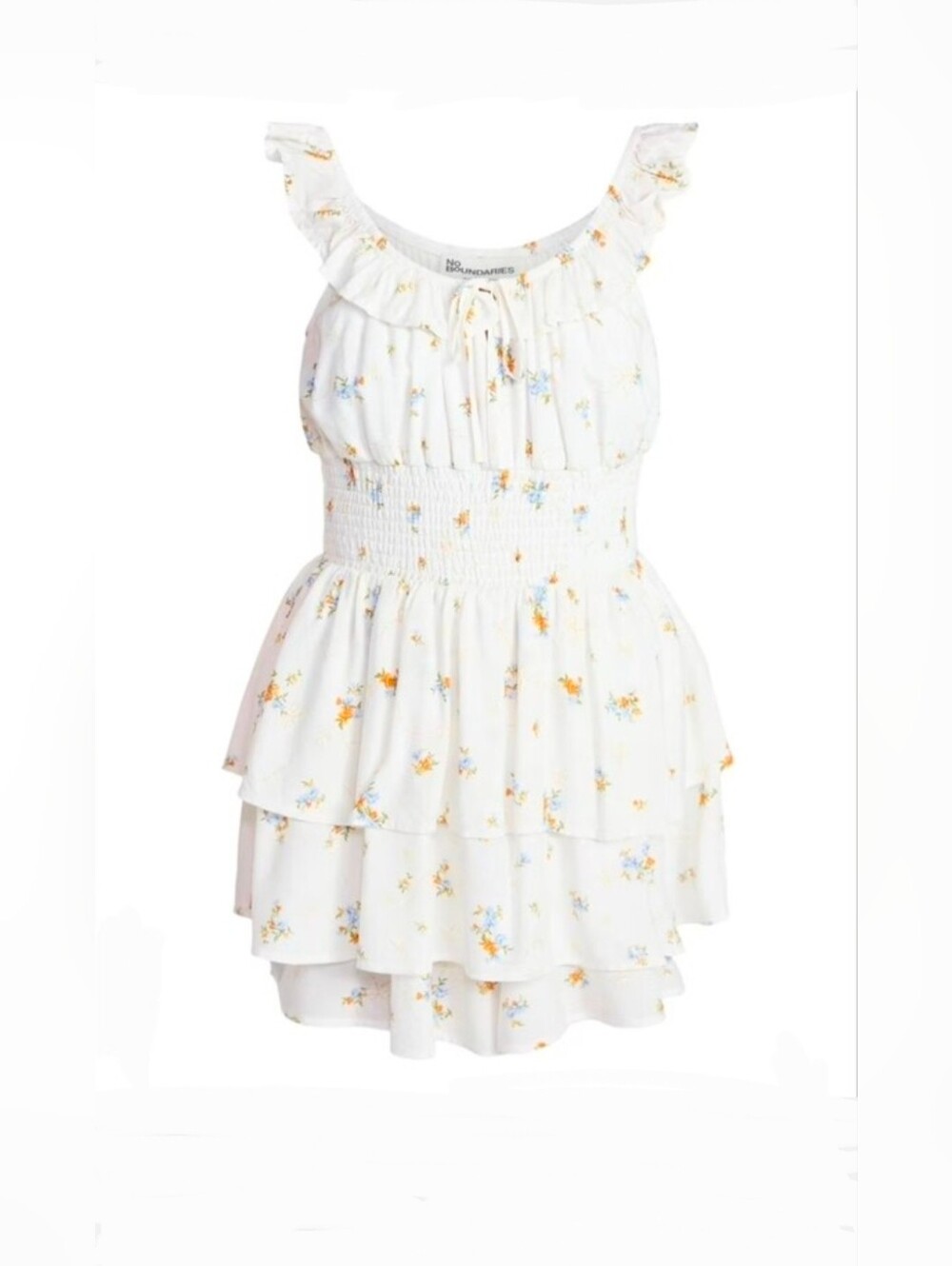 No Boundaries Ruffle Smocked Romper In XL NWT